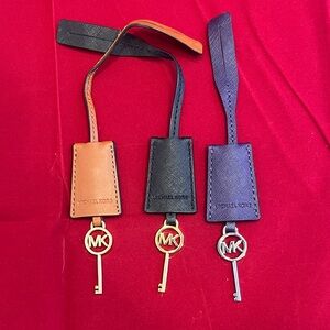 Michael Kors Key Holder Set - Tan, Black, Purple